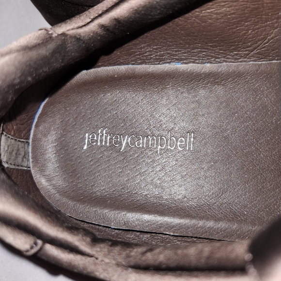 Anthropologie Jeffrey Campbell Shelter Sneakers Brown Satin Black Beaded 10 - Picture 4 of 10